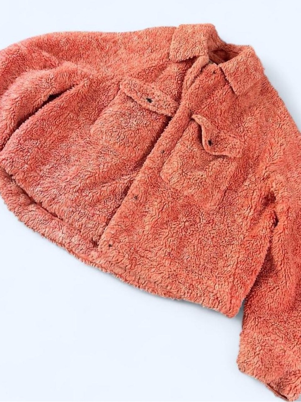 We The Free Plush Sherpa Jacket in Coral Orange